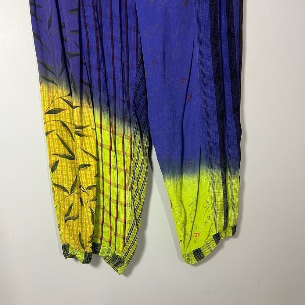 Sacred Threads neon pallozo wide leg pants flowy bohemian festival gypsy hippie - Picture 12 of 13